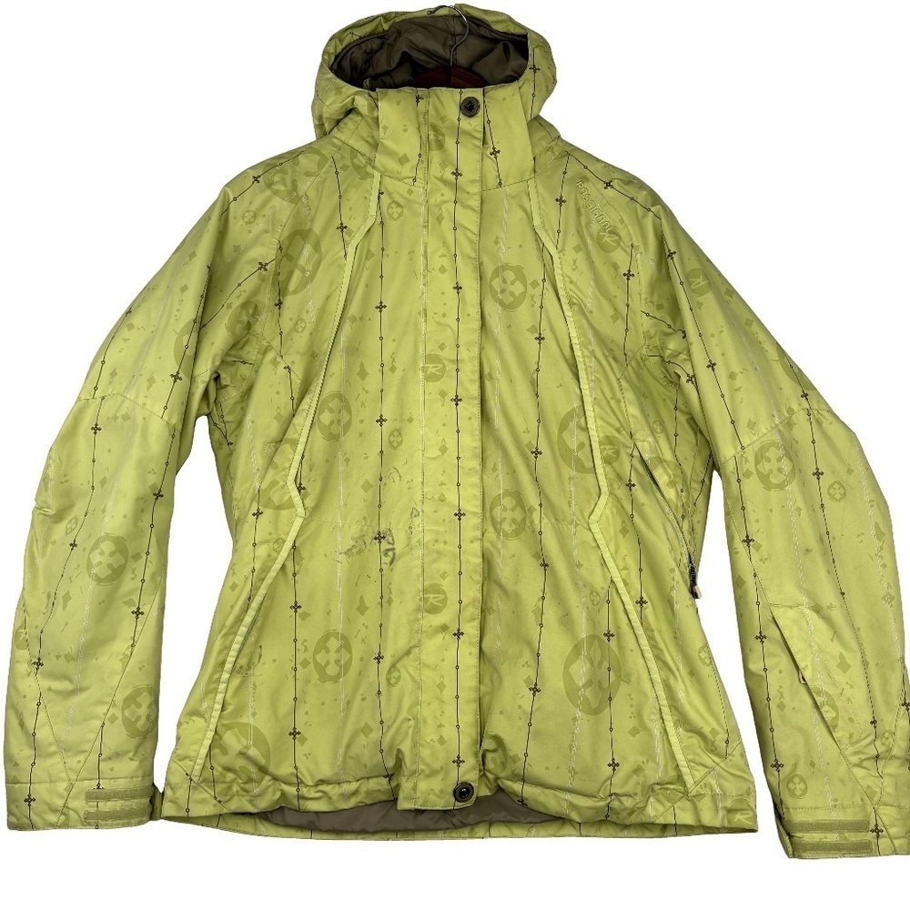 Women's Rossignol Lime Multilogo Hooded Ski/Snowboard Jacket Size L